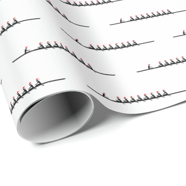 Ladies Women Santa Hat Rowing Rowers Crew Team #4 Wrapping Paper (Roll Corner)