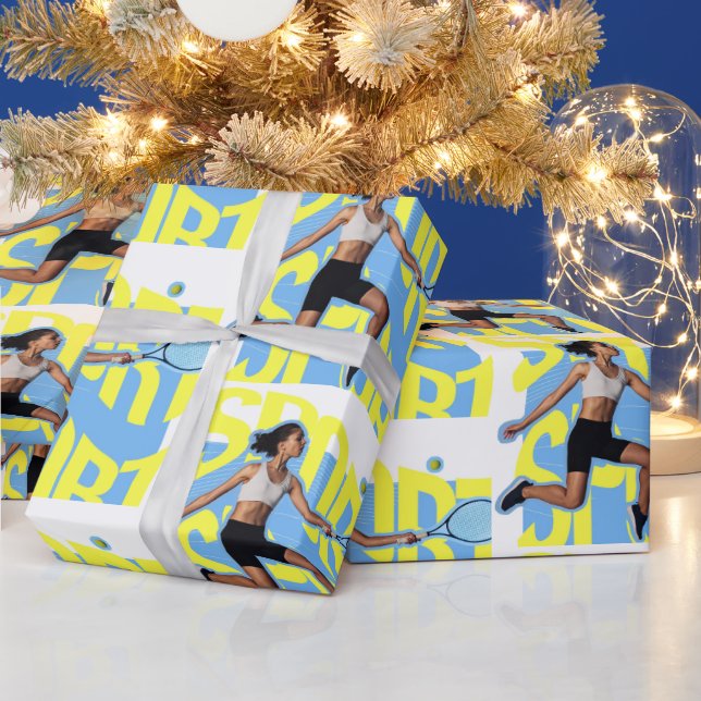 Ladies Women's Tennis Sport Fitness Wrapping Paper (Holidays)