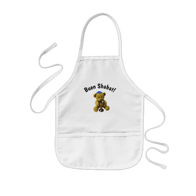 Ladino Shabbat Teddy Bear Apron (Front)