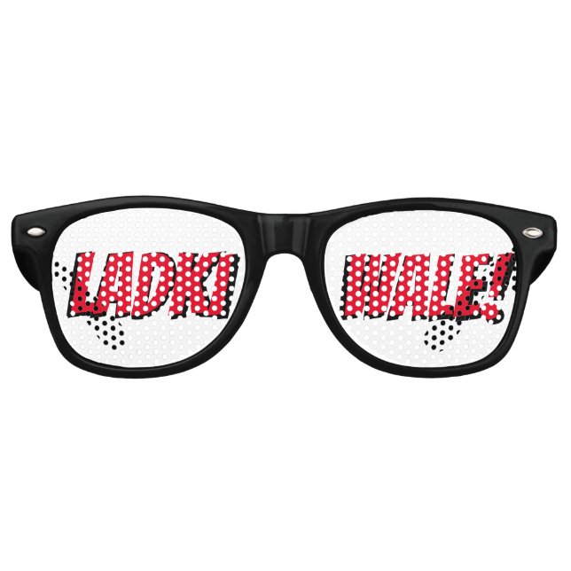 LADKI WALE INDIAN WEDDING TEAM BRIDE RETRO SUNGLASSES (Front)