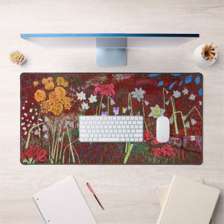 Ladrie's Garden in red Desk Mat