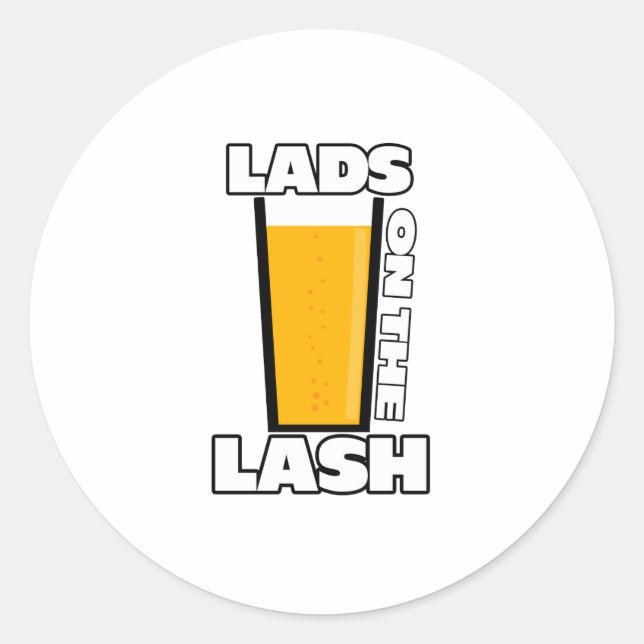 Lads on the lash classic round sticker (Front)
