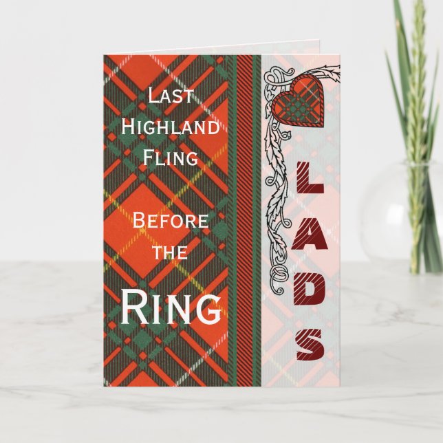 Lads Stag night -  Nicholson Scottish Tartan Invitation (Front)