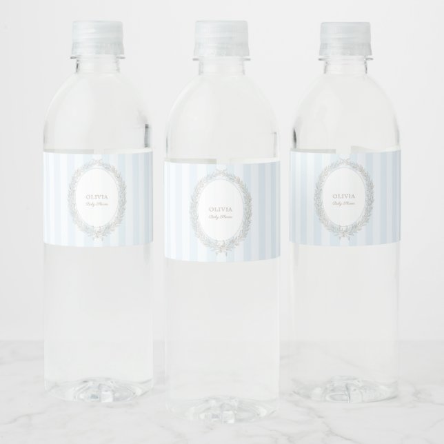  Laduree French Caffee Boulangerie Blue Stripe Water Bottle Label (Bottles)