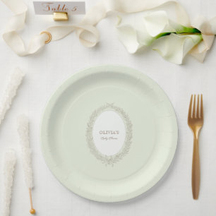 Laduree French Caffee Patisserie Baby Shower Green Paper Plate