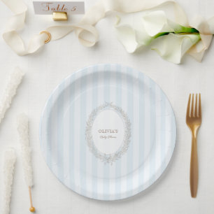 Laduree French Caffee Patisserie Bonjour Bebe Blue Paper Plate