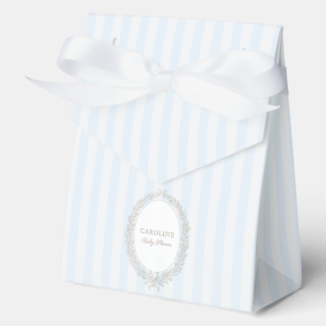 Laduree French Patisserie Boulangerie Blue Stripe  Favour Box (Front)
