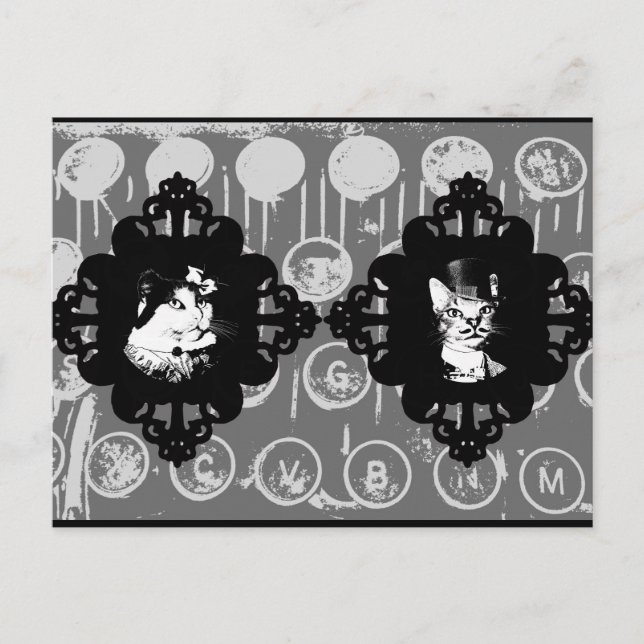 Lady Abigail and Sir Oswin Cat Postcard (Front)