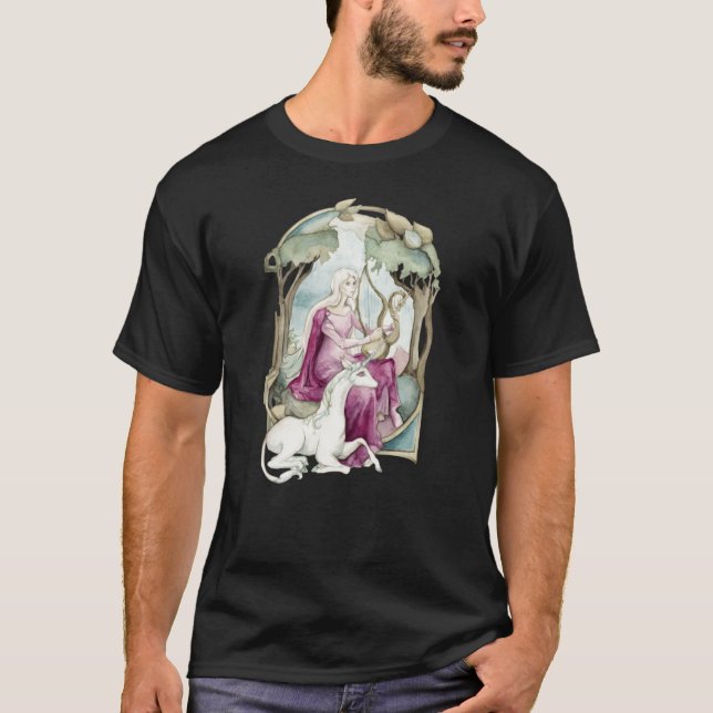 Lady Amalthea Playinghe Harp vintage T-Shirt (Front)