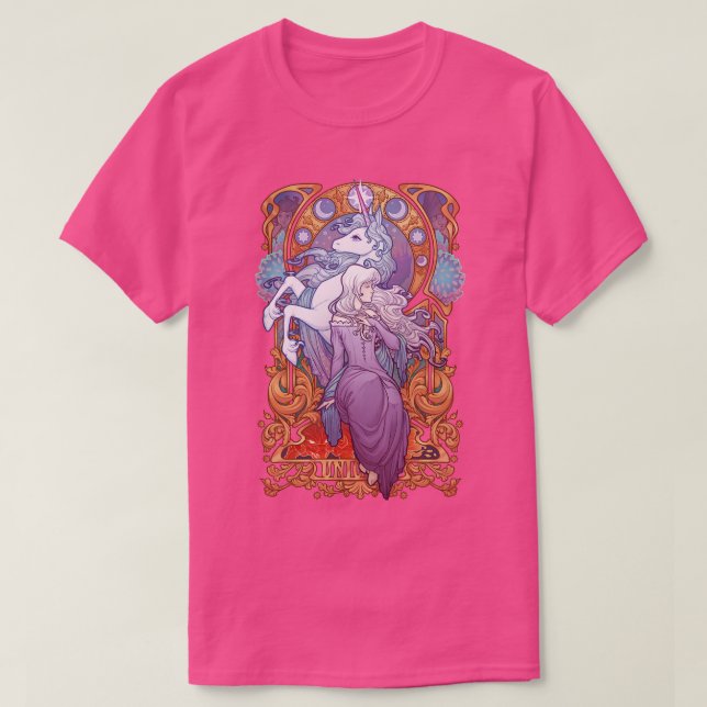 Lady Amalthea The Last Unicorn Baseball TShirt (Design Front)