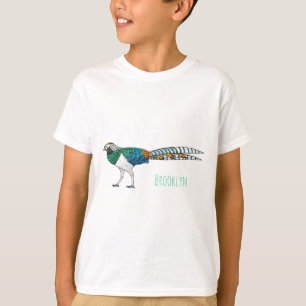 Lady amherst's pheasant bird cartoon illustration T-Shirt