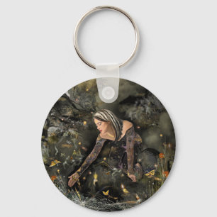 Lady and Butterflies! Key Ring