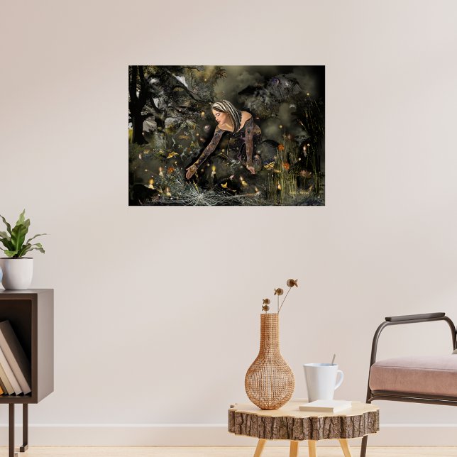 Lady and  Butterflies, large! Poster (Creator Uploaded)