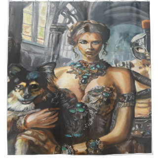 Lady and Doggie Shower Curtain