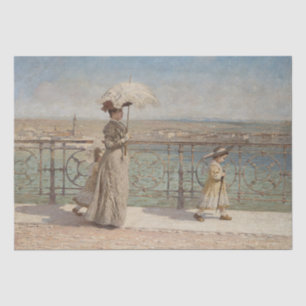 Lady and Girls Walking on a Bridge in Verona Tissue Paper