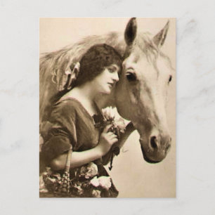 Lady and Horse Postcard