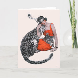 Lady and Leopard Card