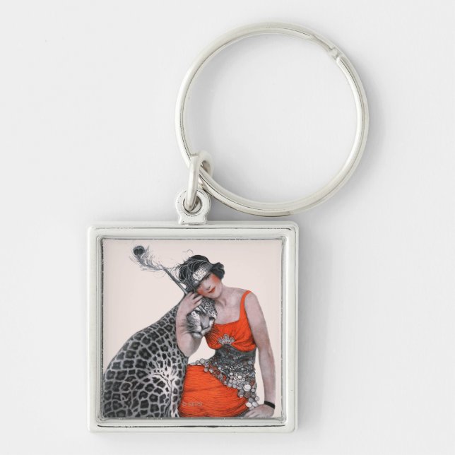 Lady and Leopard Key Ring (Front)