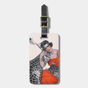 Lady and Leopard Luggage Tag