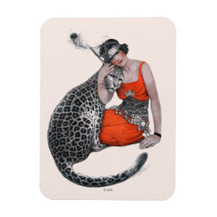 Lady and Leopard Magnet