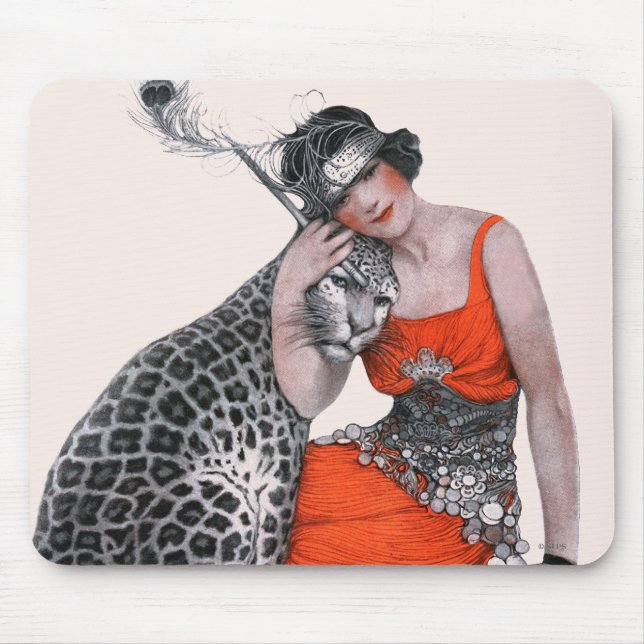Lady and Leopard Mouse Mat (Front)
