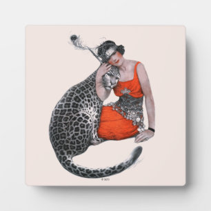 Lady and Leopard Plaque