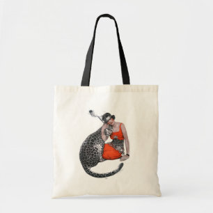 Lady and Leopard Tote Bag