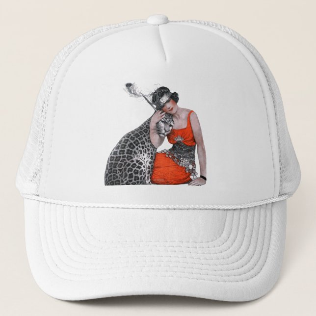 Lady and Leopard Trucker Hat (Front)