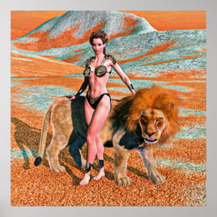 Lady and Lion Poster