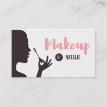 Lady and Mascara Makeup Artist Business Cards