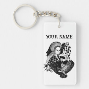 Lady and Night Owl Key Ring