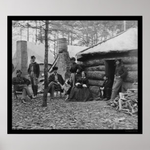 Lady and Officers at Brandy Station, VA 1864 Poster
