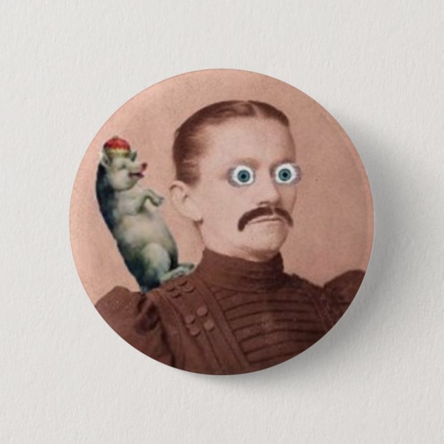 Lady and Pig Button (Front)