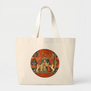 Lady and the Unicorn Mediaeval Tapestry Art Large Tote Bag