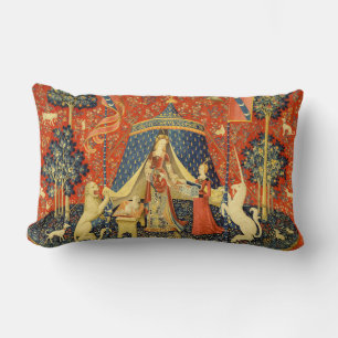 Lady and the Unicorn Mediaeval Tapestry Art Lumbar Cushion