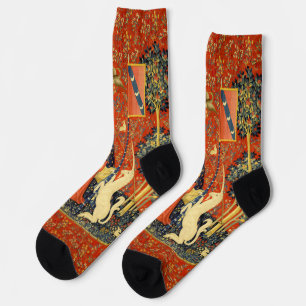 Lady and the Unicorn Mediaeval Tapestry Art Socks