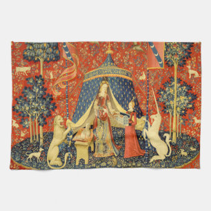 Lady and the Unicorn Mediaeval Tapestry Art Tea Towel