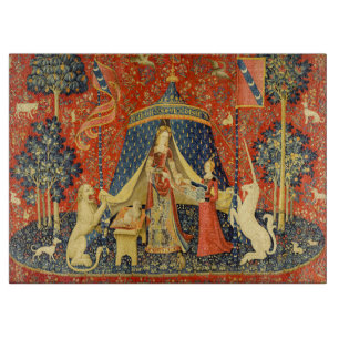 Lady and The Unicorn Mediaeval Tapestry: French Ar Cutting Board