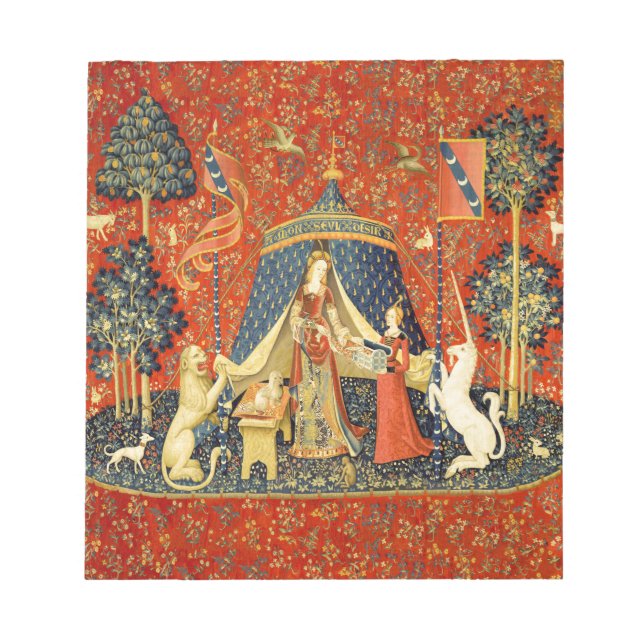 Lady and The Unicorn Mediaeval Tapestry: French Ar Notepad (Front)