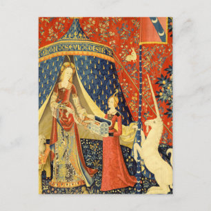 Lady and The Unicorn Mediaeval Tapestry: French Ar Postcard