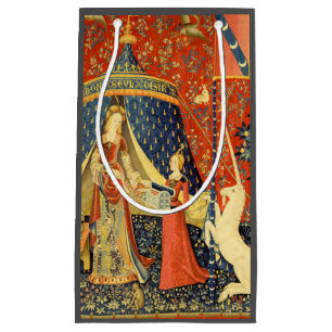 Lady and The Unicorn Mediaeval Tapestry: French Ar Small Gift Bag