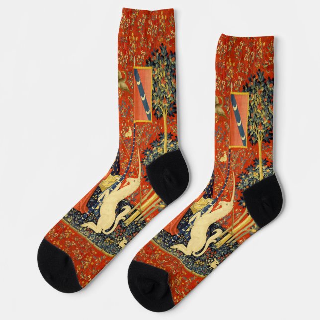 Lady and The Unicorn Mediaeval Tapestry: French Ar Socks (Left)