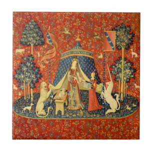 Lady and The Unicorn Mediaeval Tapestry: French Ar Tile