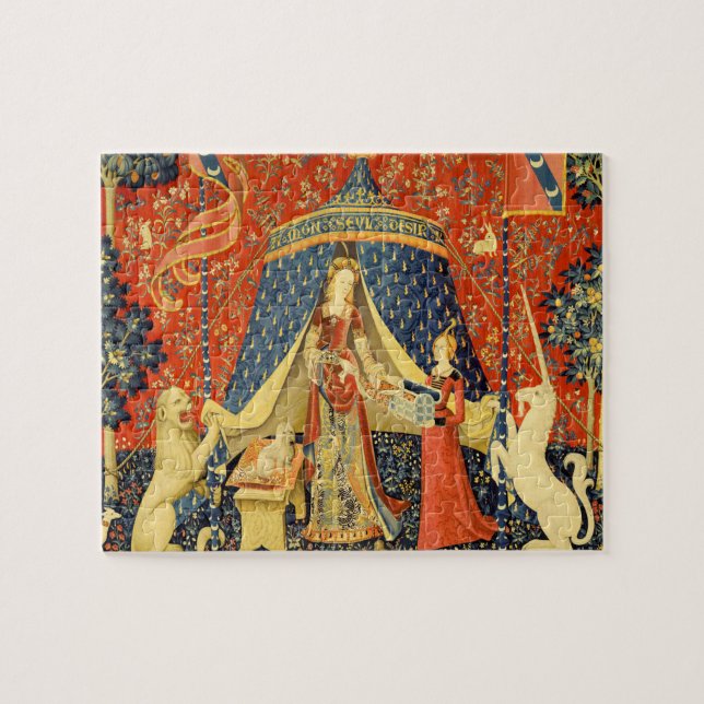 Lady and the Unicorn Medieval Tapestry Art Jigsaw Puzzle (Horizontal)