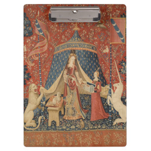 Lady And The Unicorn Middle Ages Vintage Tapestry Clipboard