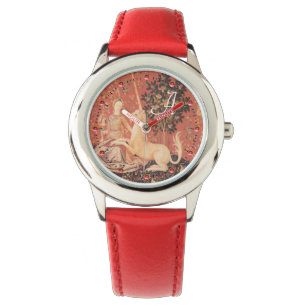 LADY AND UNICORN Fantasy Flowers,Animals Monogram Watch