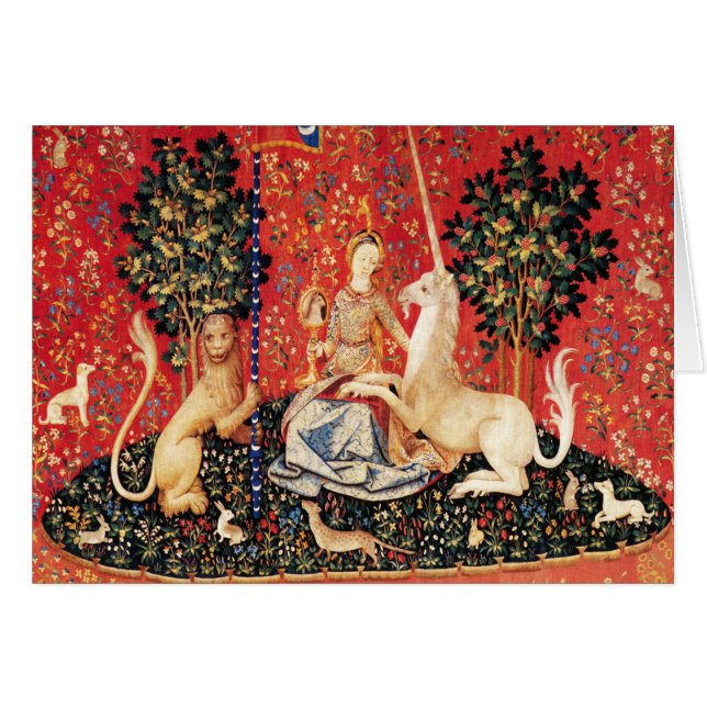 LADY AND UNICORN Flowers,Animals Fantasy Christmas (Front Horizontal)