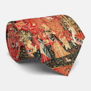 LADY AND UNICORN Flowers,Animals ,Lion,Fantasy  Tie