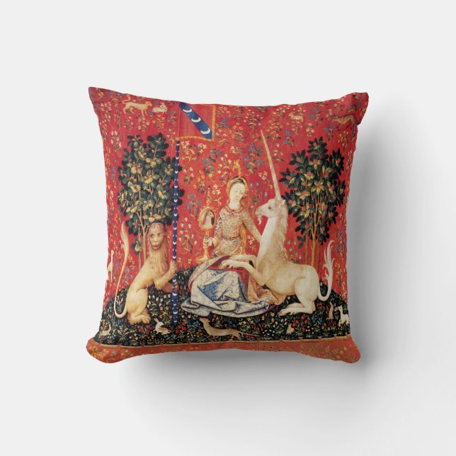 LADY AND UNICORN Lion,Fantasy Flowers,Animals Cushion (Front)
