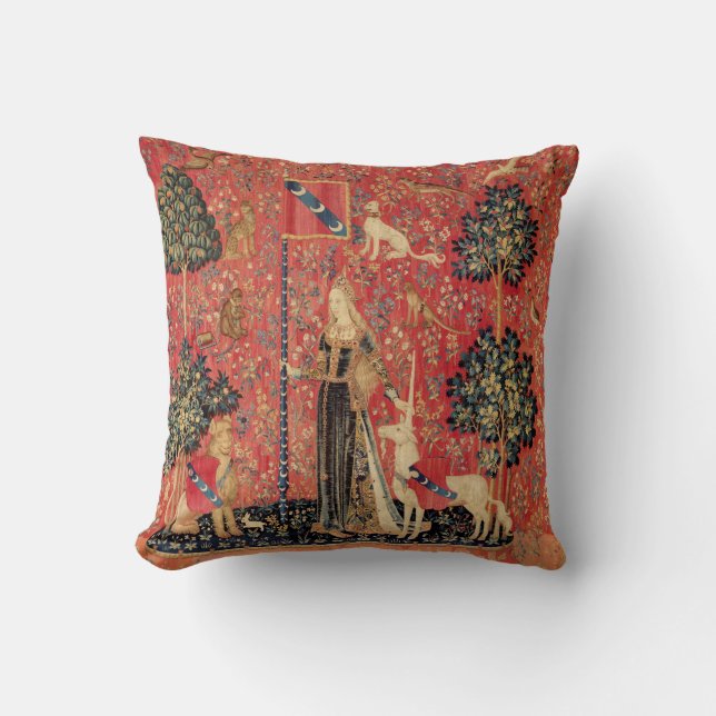 LADY AND UNICORN Lion,Fantasy Flowers,Animals Cushion (Front)